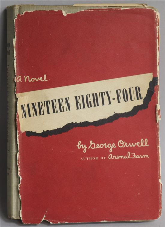 Orwell, George - Nineteen Eighty-Four, 1st American edition, 8vo, the d.j. lacking spine and with ragged